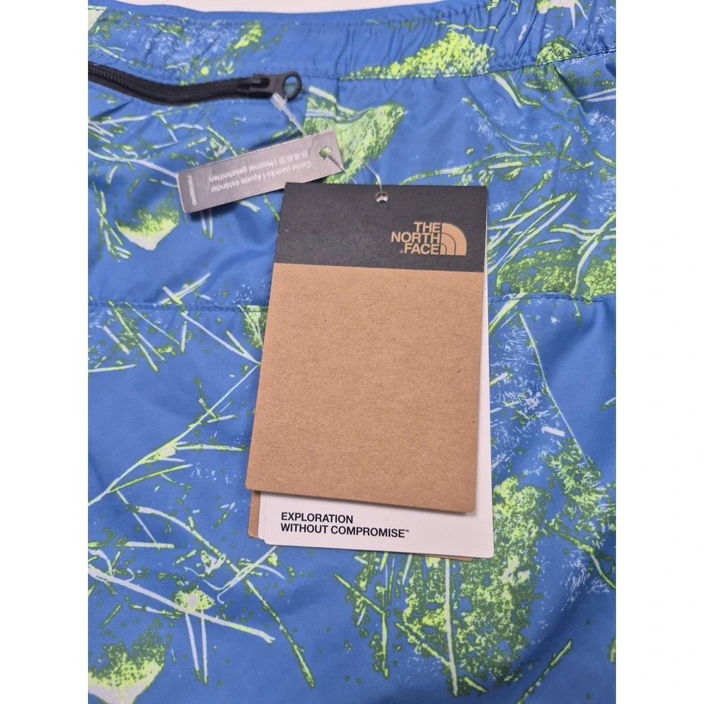 The North Face Limitless Run Shorts Mens 2XL Blue Abstract Print Lined Quick Dry